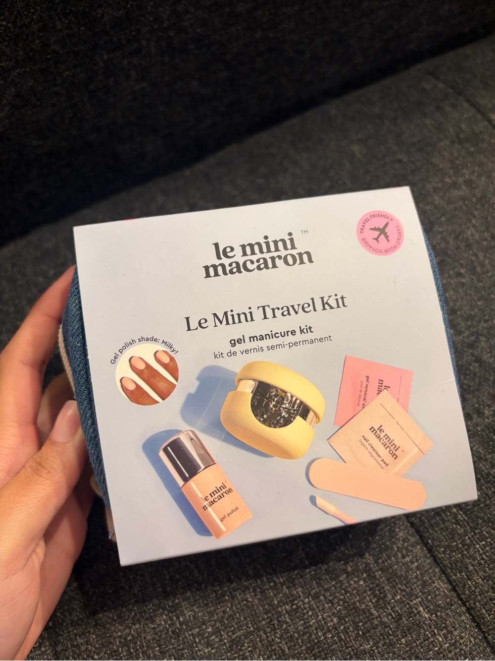 Le Mini Macaron Travel Gel Manicure Kit - Pastel Blue & Yellow